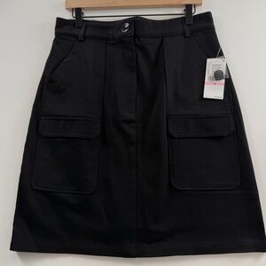 Karen Kane Black Cargo Skirt • Size 10 • Utility Chic • NWT • Minimalist Utility